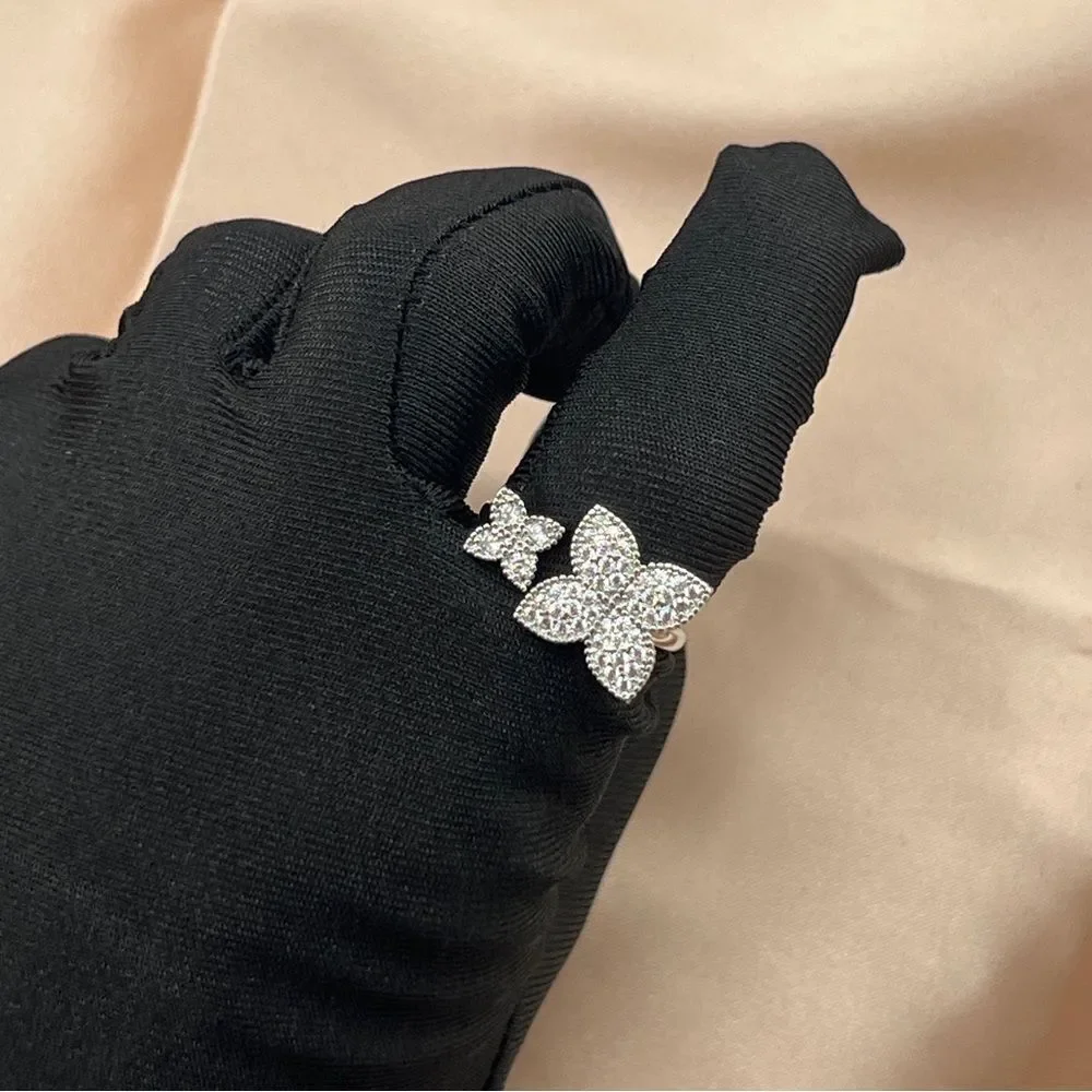 Silver Plated Stainless Stainless Steel Clover Ring - Picture 4 of 7